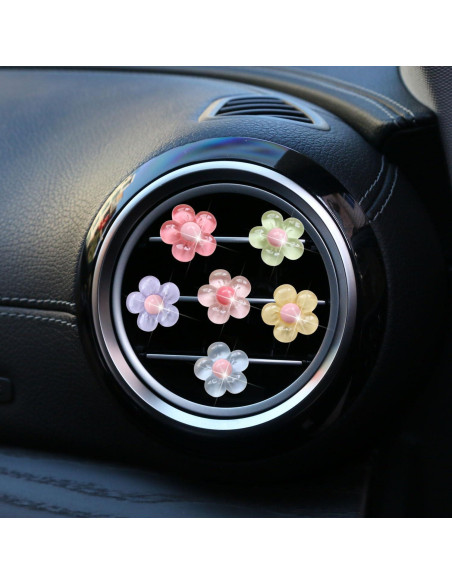 6 Accesorios de Coche Flor Pentapétala PurYupearl Multicolor