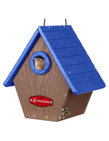 Casa de Aves de Plástico Reciclado Kingsyard Azul 19x13x21cm