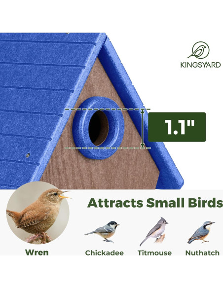 Casa de Aves de Plástico Reciclado Kingsyard Azul 19x13x21cm