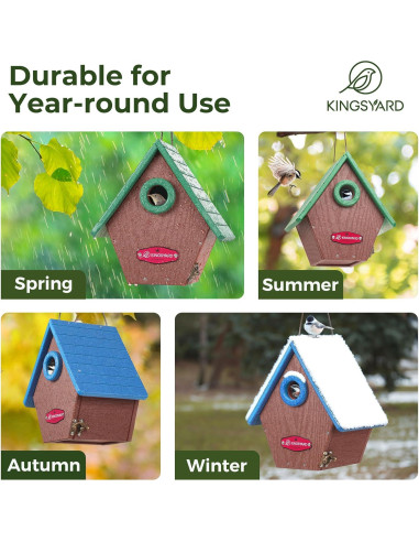 Casa de Aves de Plástico Reciclado Kingsyard Azul 19x13x21cm