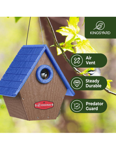 Casa de Aves de Plástico Reciclado Kingsyard Azul 19x13x21cm