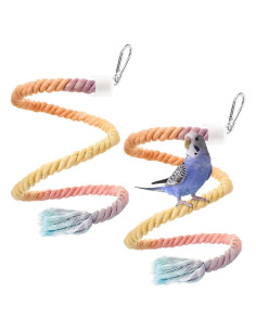 2 Perchas de Cuerda para Aves WinnerWhy 1 m Algodón Gradiente