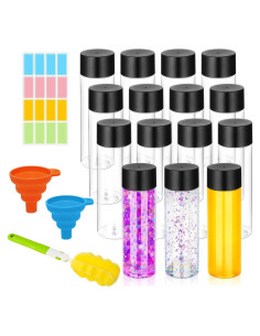 16 Botellas de Plástico Reutilizables DI QIU REN 400 ml Tapa Negra