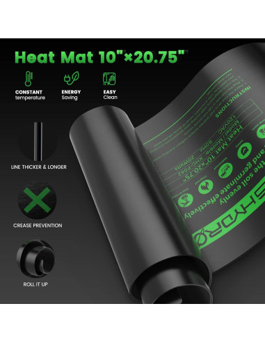 Alfombrilla Térmica MARS HYDRO 10x20.75" con Termostato