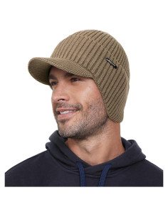 Gorro de Invierno Wmcaps con Visera y Orejeras - Marrón