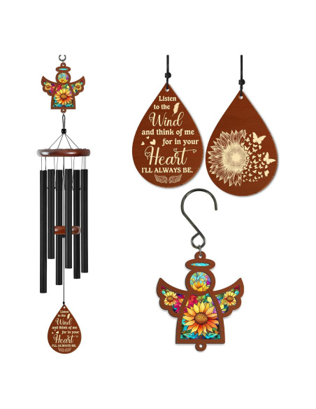 Campana de Viento Conmemorativa FLAGWIX 81 cm Ángel Girasol