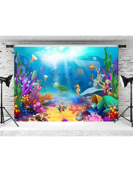 Fondo de Fotografía Marítimo LTLYH 2.1x1.5m Coral Tropical