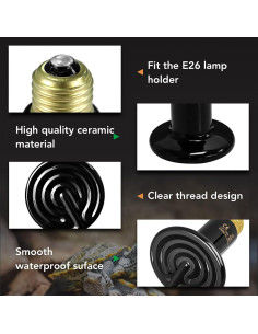 Bombilla Emisor de Calor Cerámico 40W Simple Deluxe 2-Pack 2