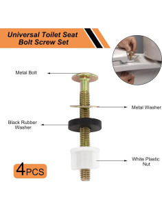 Kit de Tornillos para Asiento de Inodoro MVVM - 4 Piezas Universal 2