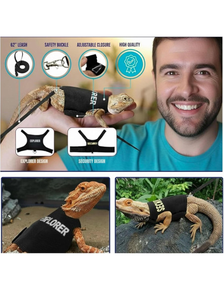Conjunto Arnés y Correa Ajustable TRECKPET para Dragón Barbudo