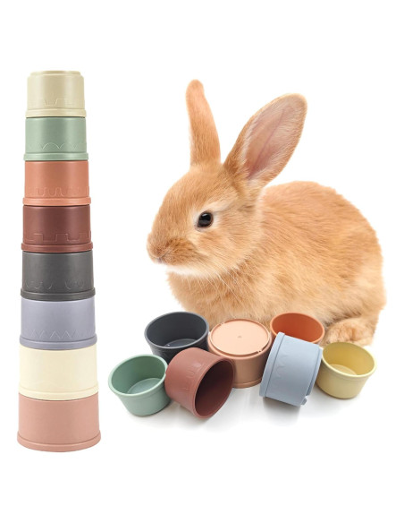 8 Tazas Apilables para Conejos Starfa Lab - Juguetes Coloridos