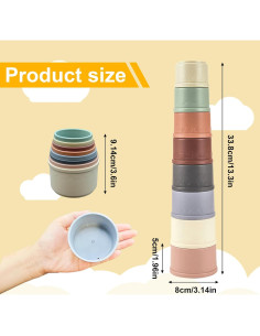 8 Tazas Apilables para Conejos Starfa Lab - Juguetes Coloridos 2