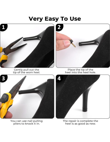 Kit de Reparación de Tacones Altos Tucnoeu - 20 Pares de Tapas