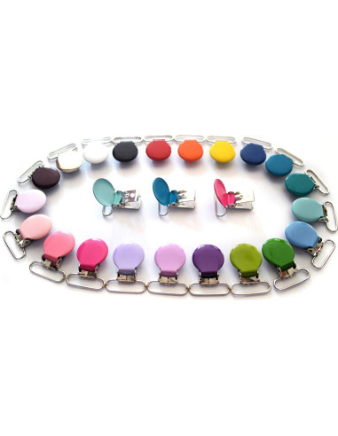 21 Clips de Chupete Redondos de Metal Sutoyuen 3.6cm