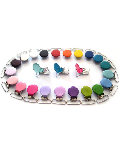 21 Clips de Chupete Redondos de Metal Sutoyuen 3.6cm