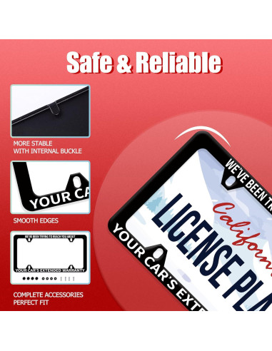 Marco de Placa de Licencia NINANMY Acero Inoxidable Humorístico