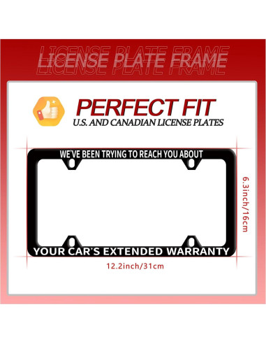 Marco de Placa de Licencia NINANMY Acero Inoxidable Humorístico