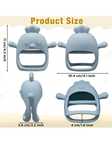 4 Juguetes de Dentición para Bebés Silicona 0-6 Meses