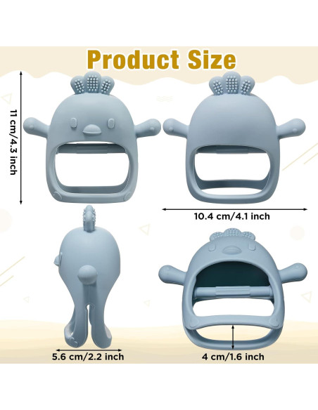 4 Juguetes de Dentición para Bebés Silicona 0-6 Meses