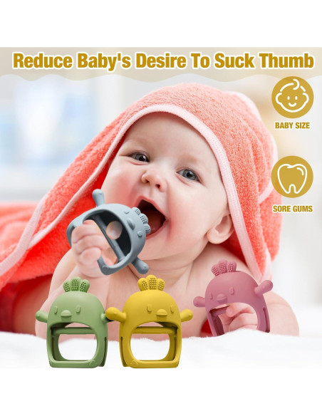 4 Juguetes de Dentición para Bebés Silicona 0-6 Meses