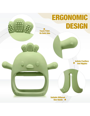 4 Juguetes de Dentición para Bebés Silicona 0-6 Meses