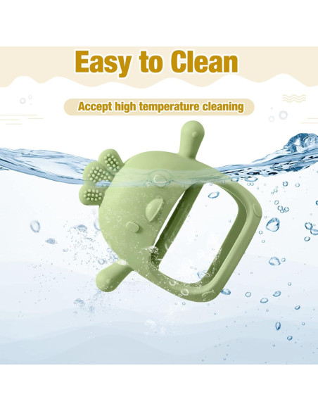 4 Juguetes de Dentición para Bebés Silicona 0-6 Meses