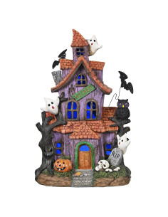 Figurita Casa Embrujada Valery Madelyn con Murciélago y Luz LED