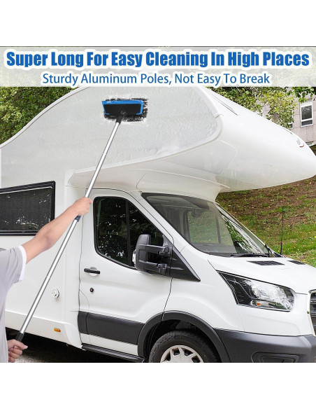 Kit de Lavado de Autos Wontolf 5 Piezas Azul con Cepillo y Mitón