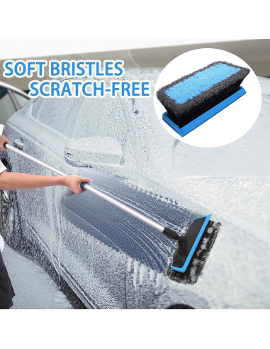 Kit de Lavado de Autos Wontolf 5 Piezas Azul con Cepillo y Mitón