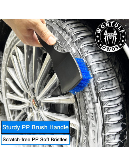 Kit de Lavado de Autos Wontolf 5 Piezas Azul con Cepillo y Mitón