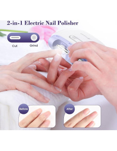 Cortador de Uñas Eléctrico Bubbacare 2 en 1 con Luz LED 2