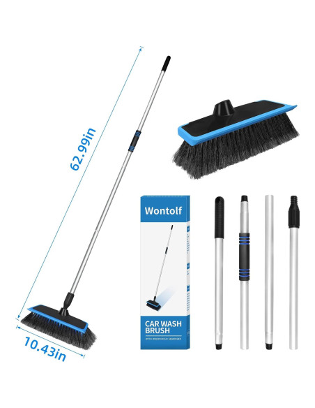 Kit de Lavado de Autos Wontolf 5 Piezas Azul con Cepillo y Mitón