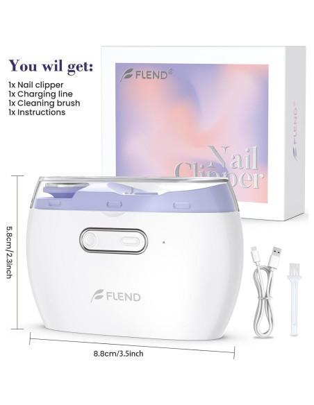 Cortador de Uñas Eléctrico Bubbacare 2 en 1 con Luz LED