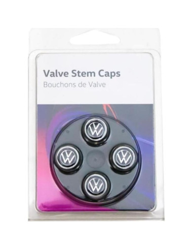 Tapa de Válvula de Neumático Volkswagen Negro Juego de 4