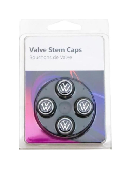 Tapa de Válvula de Neumático Volkswagen Negro Juego de 4