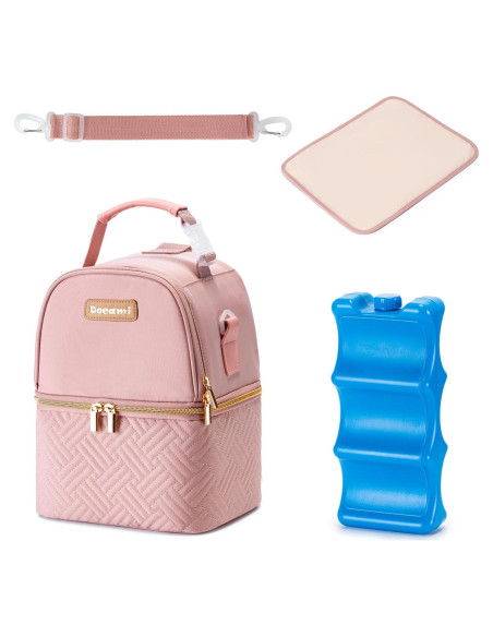 Bolsa Enfriadora de Leche Materna Docami Rosa 6 Botellas 266 ml