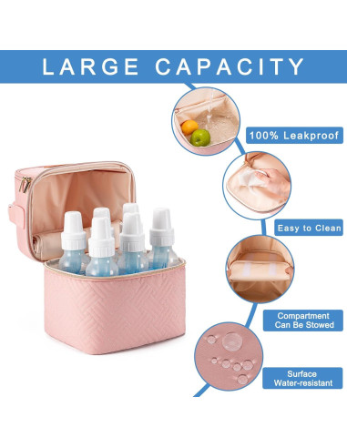 Bolsa Enfriadora de Leche Materna Docami Rosa 6 Botellas 266 ml