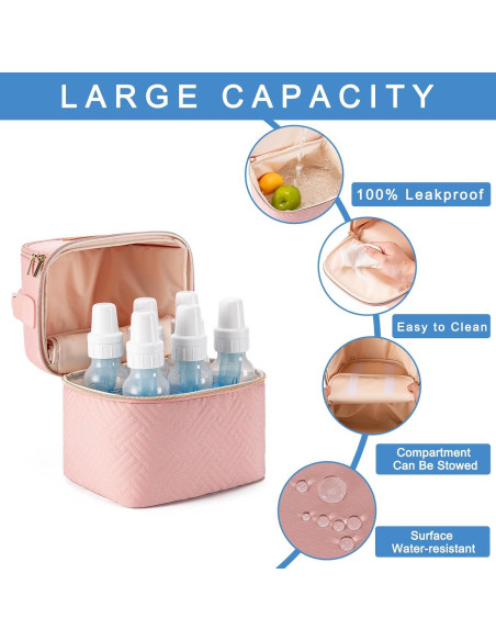 Bolsa Enfriadora de Leche Materna Docami Rosa 6 Botellas 266 ml