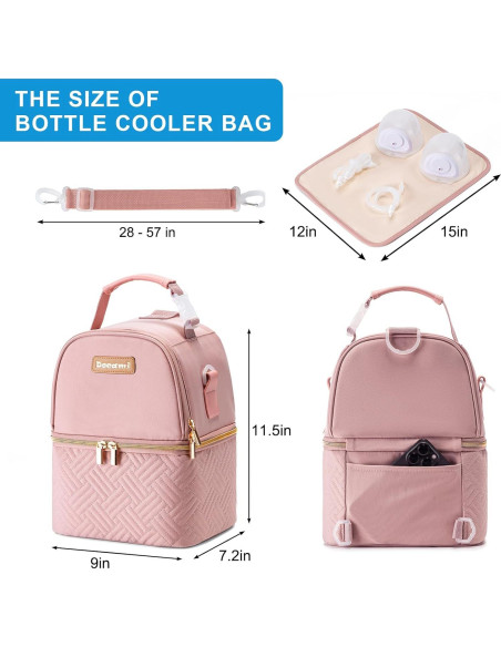 Bolsa Enfriadora de Leche Materna Docami Rosa 6 Botellas 266 ml