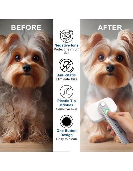 Cepillo Autolimpiante para Mascotas ENUKYCOM - Iones Negativos