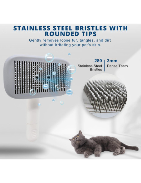 Cepillo Autolimpiante para Mascotas ENUKYCOM - Iones Negativos