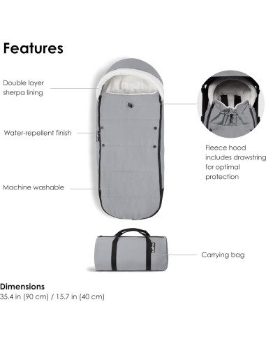 Saco de Dormir Babyzen YOYO - Forro Polar y Sherpa, Piedra