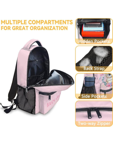 Mochila UNIKITTY Rosa 40.6 cm con Correas Ajustables