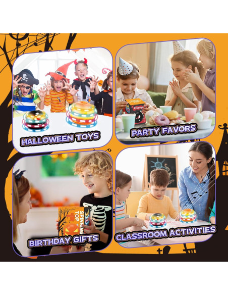 Tops Giratorios Iluminados Halloween Bright Future Toys - Calabaza