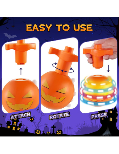 Tops Giratorios Iluminados Halloween Bright Future Toys - Calabaza