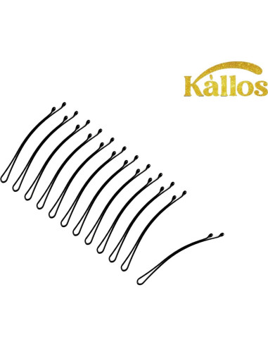 Paquete de 100 Horquillas Negras Curvas Kllos 5.58cm