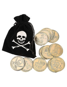 Bolsas de Cuerda de Pirata Fun Express con Monedas - 12 Conjuntos