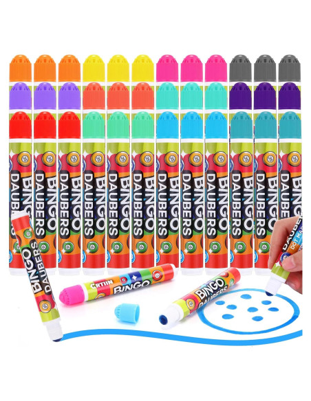 Marcadores de Bingo Crtiin 36 Piezas 12 Colores 12ml