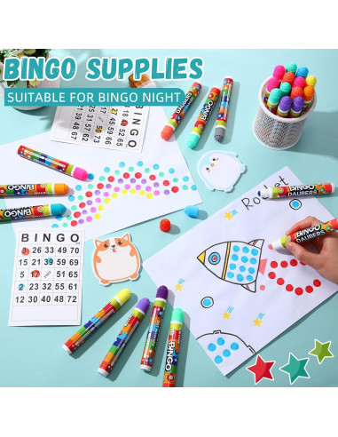 Marcadores de Bingo Crtiin 36 Piezas 12 Colores 12ml