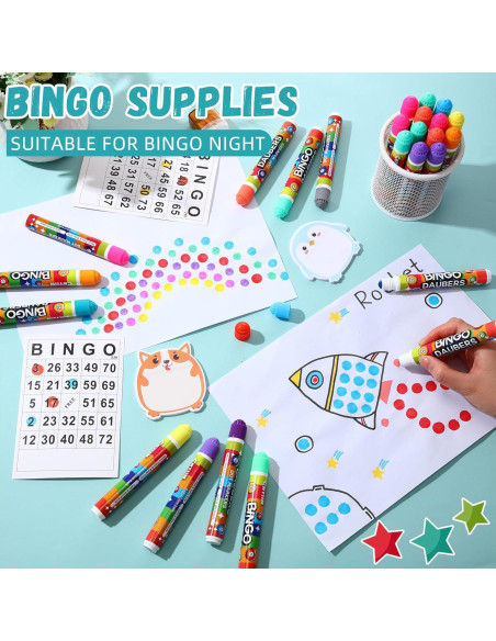 Marcadores de Bingo Crtiin 36 Piezas 12 Colores 12ml